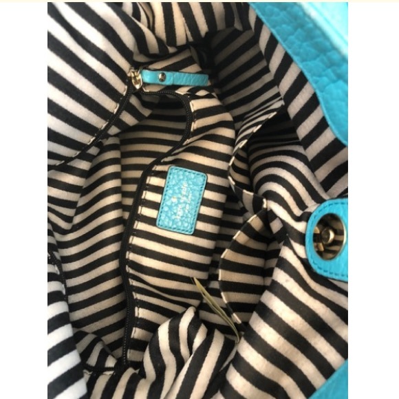 Turquoise Blue Leather Satchel - Picture 5 of 8